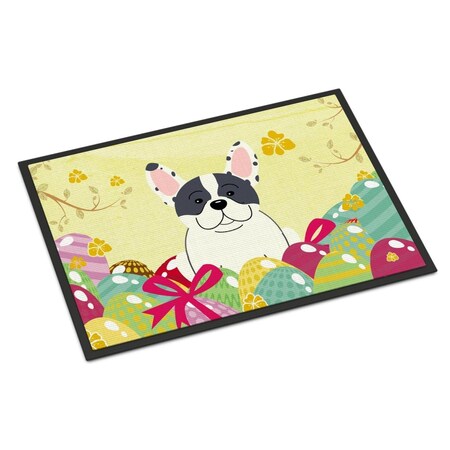 CAROLINES TREASURES 24 x 36 in. Easter Eggs French Bulldog Piebald Indoor or Outdoor Mat BB6011JMAT